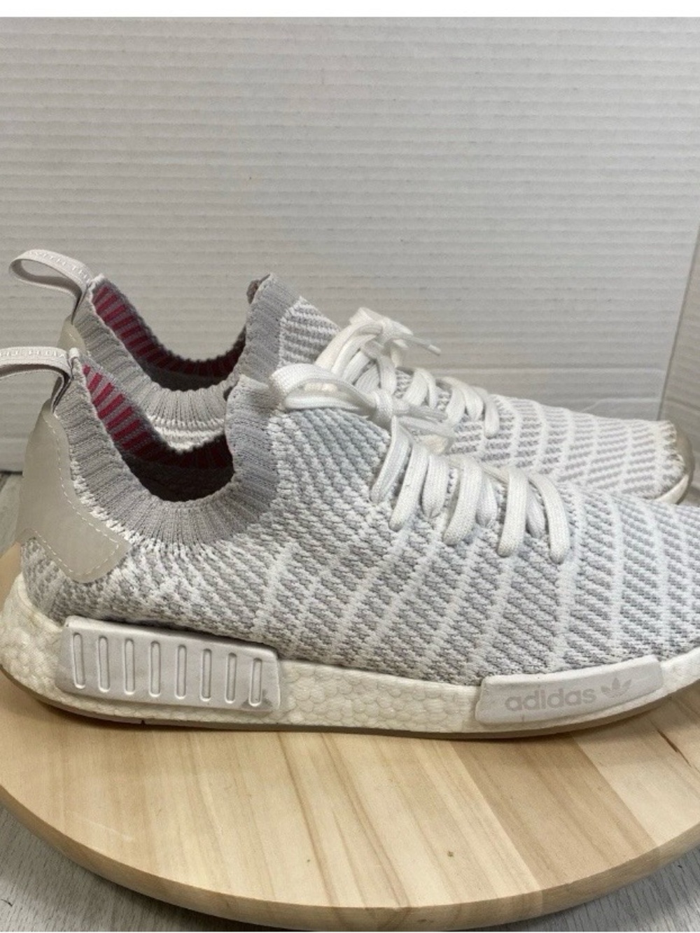 adidas NMD R1 STLT Primeknit Mens Size 14 Running Shoes Cloud White
